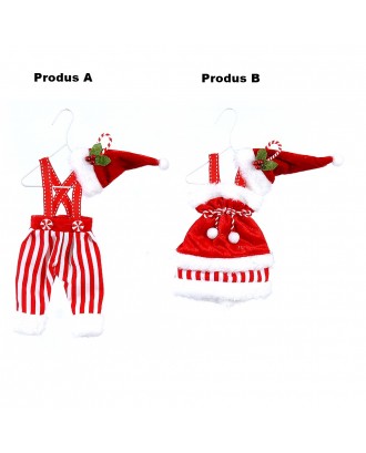 Ornament Mr & Mrs Clothes, rosu/alb, 25 cm - SIMONA'S COOKSHOP